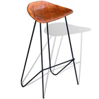 vidaXL Barhocker 6 Stk. Braun Echtleder