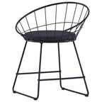 vidaXL Esszimmerstühle mit Kunstledersitzen 6 Stk. Schwarz Stahl