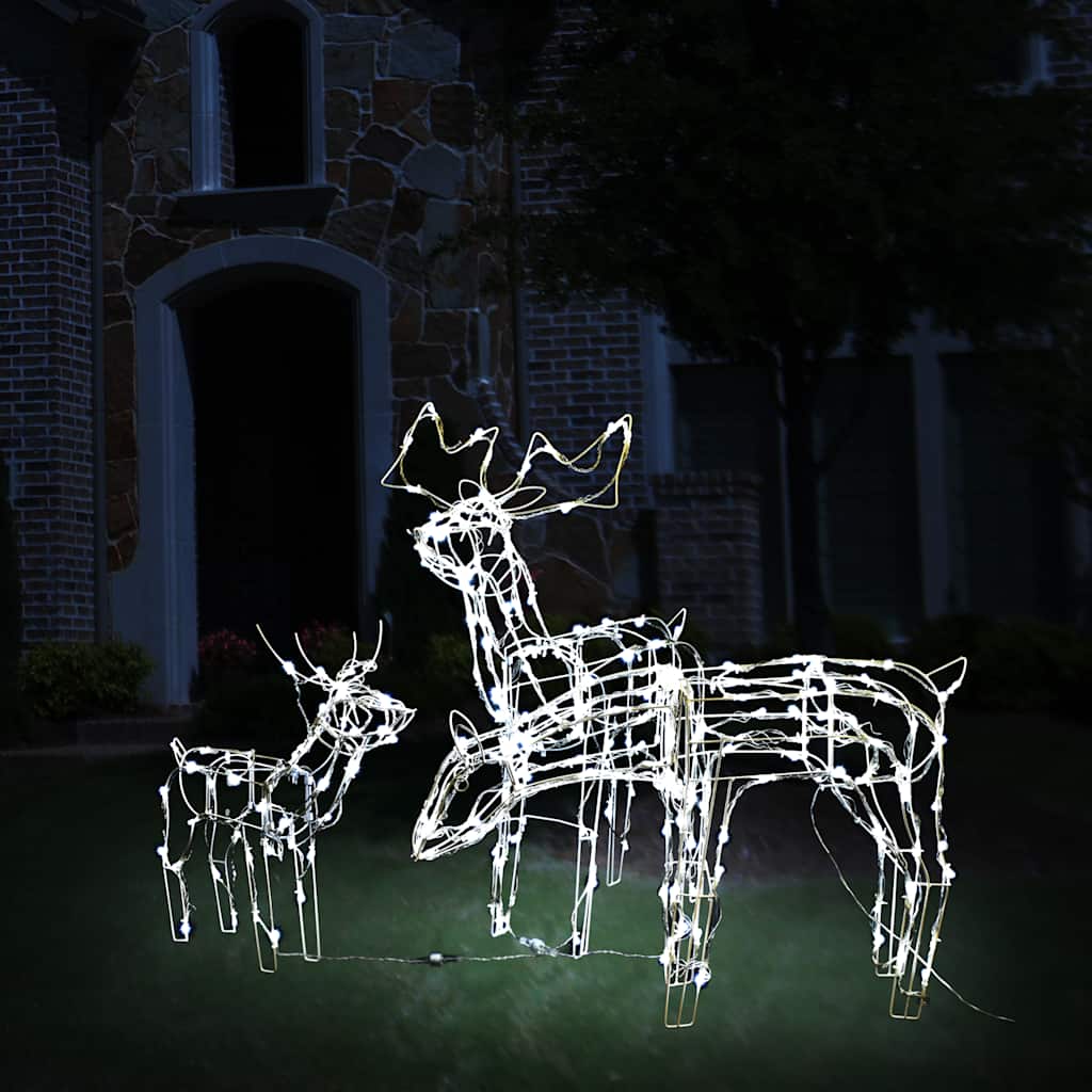 vidaXL 3-tlg. LED-Rentieren-Set Weihnachtsdekoration 229 LEDs