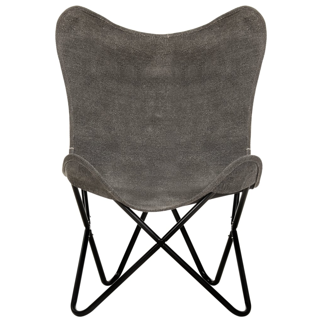 vidaXL Butterfly-Sessel Anthrazit Canvas