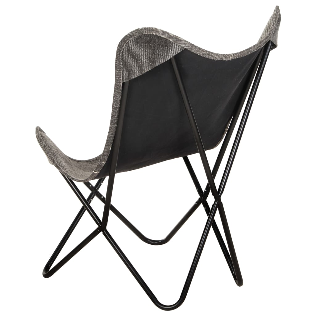 vidaXL Butterfly-Sessel Anthrazit Canvas