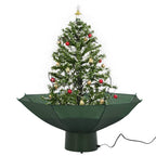 vidaXL Schneiender Weihnachtsbaum mit Schirmfuß Grün 75 cm