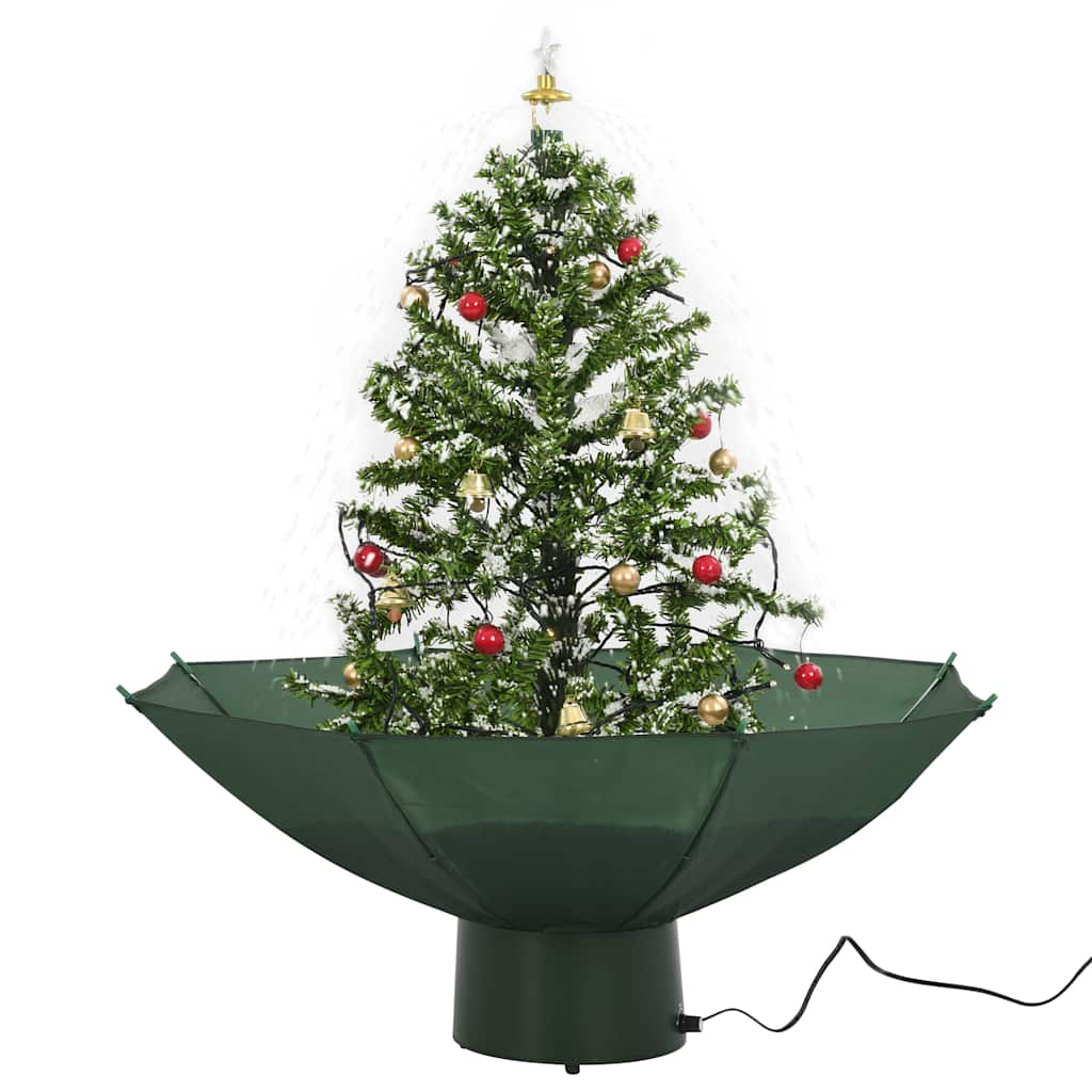 vidaXL Schneiender Weihnachtsbaum mit Schirmfuß Grün 75 cm