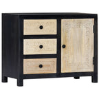 vidaXL Beistellschrank Handgeschnitzt Grau 75x35x60cm Massivholz Mango