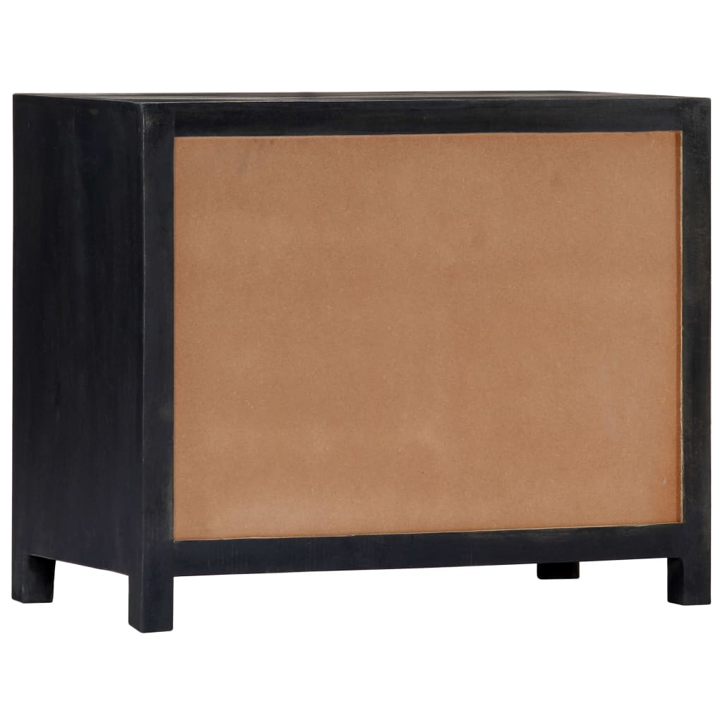 vidaXL Beistellschrank Handgeschnitzt Grau 75x35x60cm Massivholz Mango