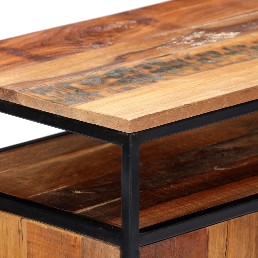vidaXL Beistellschrank 60x35x76 cm Massives Altholz und Stahl