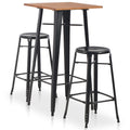 vidaXL 3-teiliges Bar-Set Stahl Schwarz