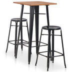 vidaXL 3-teiliges Bar-Set Stahl Schwarz