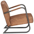 vidaXL Relaxsessel Hellbraun Echtleder