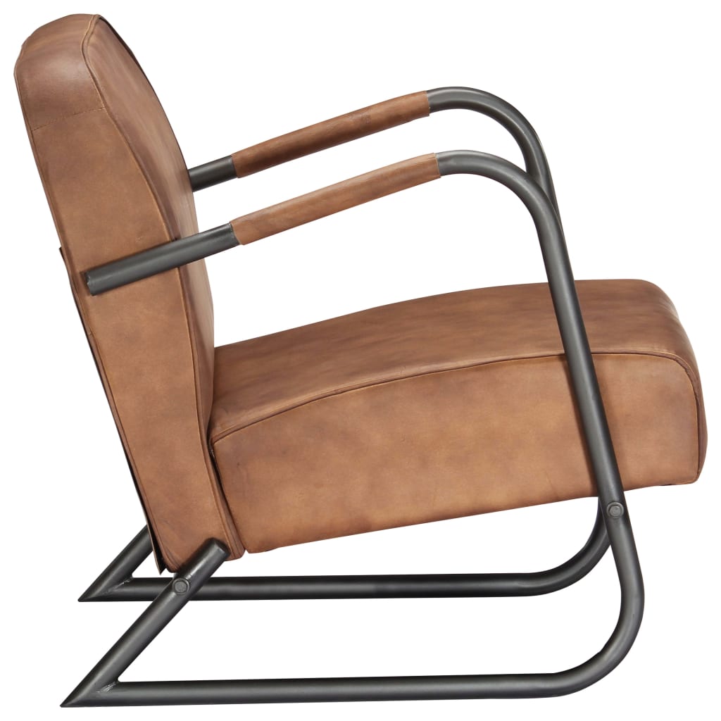 vidaXL Relaxsessel Hellbraun Echtleder