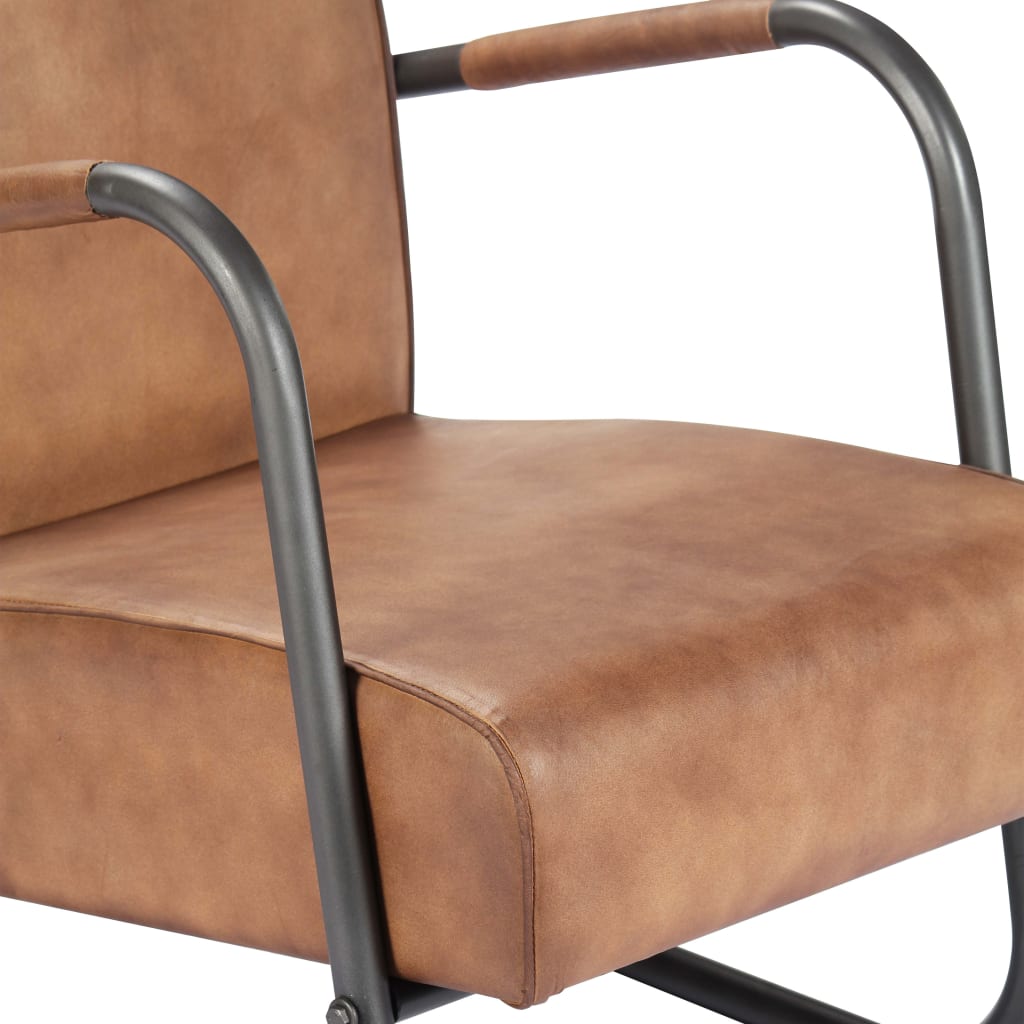 vidaXL Relaxsessel Hellbraun Echtleder