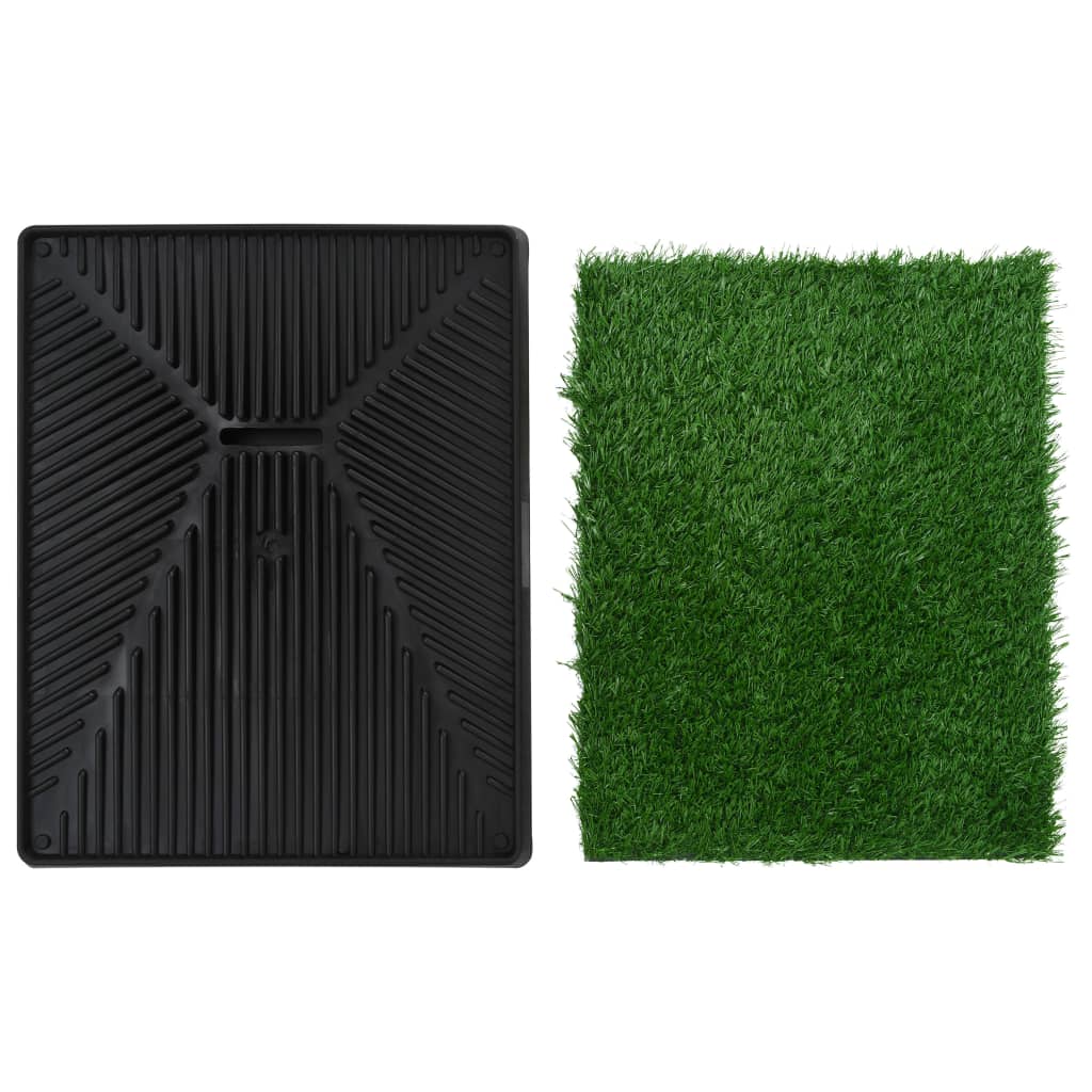 vidaXL Haustiertoilette mit Tablett & Kunstrasen Grün 63x50x7 cm WC