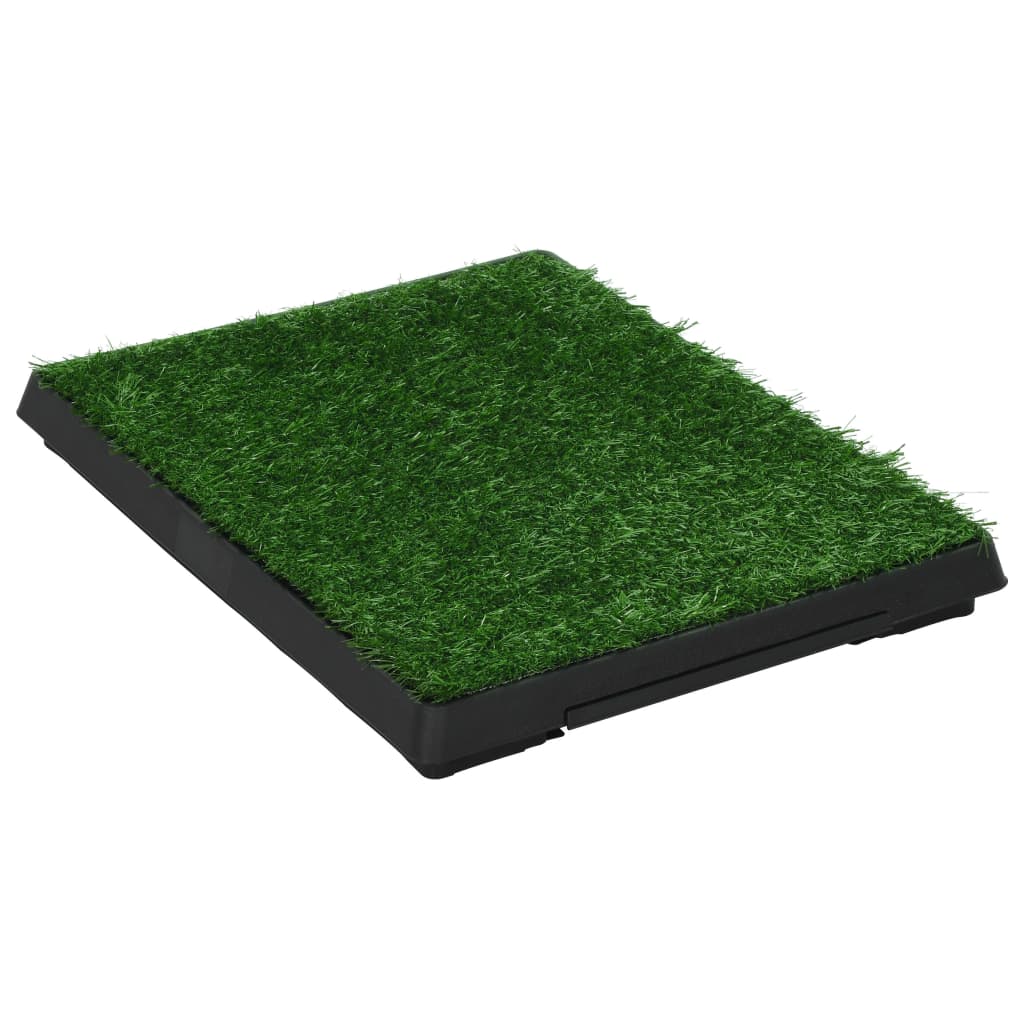 vidaXL Haustiertoiletten 2 Stk. mit Tablett Kunstrasen Grün 63x50x7 cm