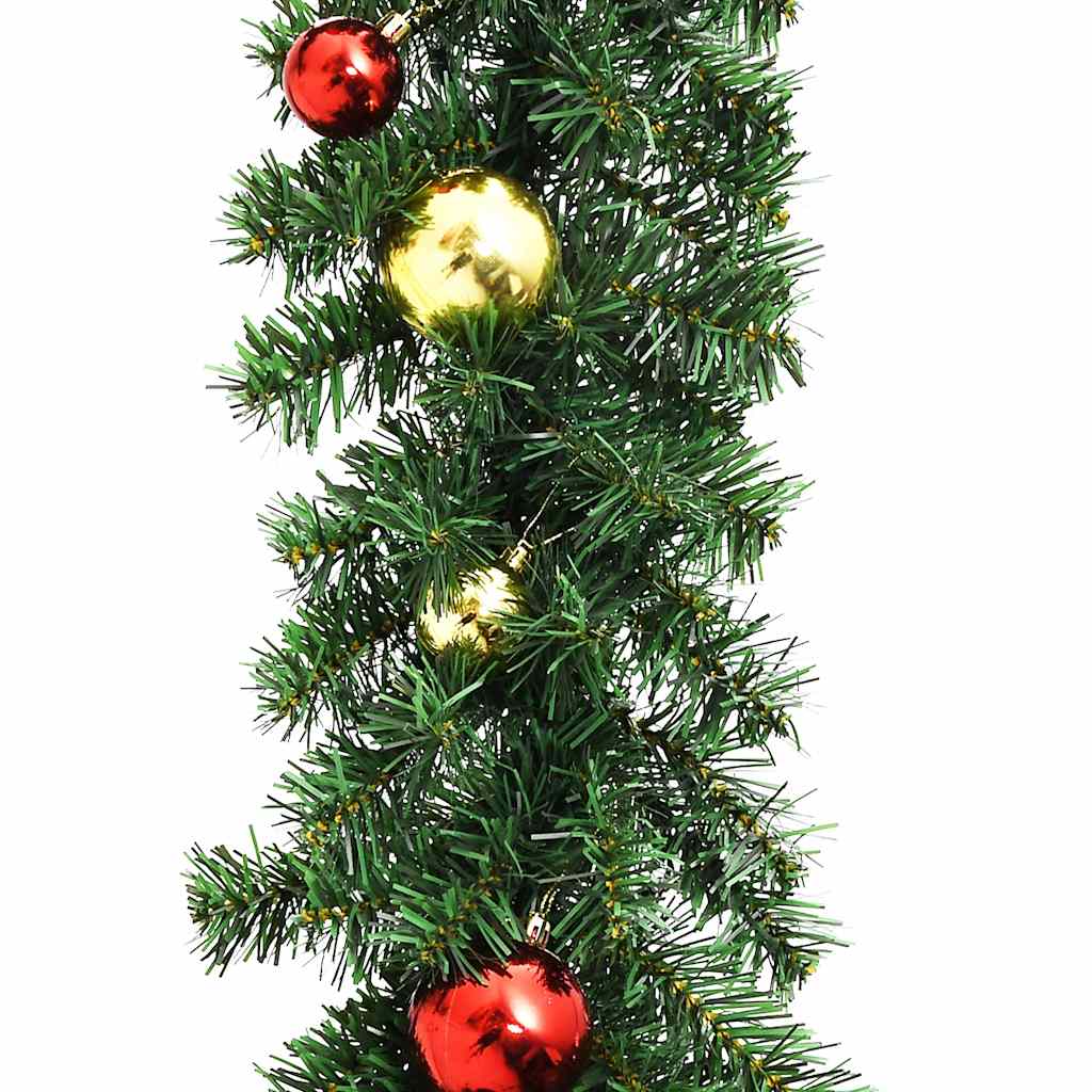 vidaXL Weihnachtsgirlande Geschmückt mit Kugeln 5 m