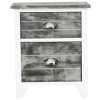 vidaXL Nachttisch Grau und Weiß 38x28x45 cm Paulownia-Holz