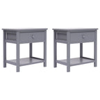 vidaXL Nachttische 2 Stk. Grau 40x29x42 cm Paulownia Holz