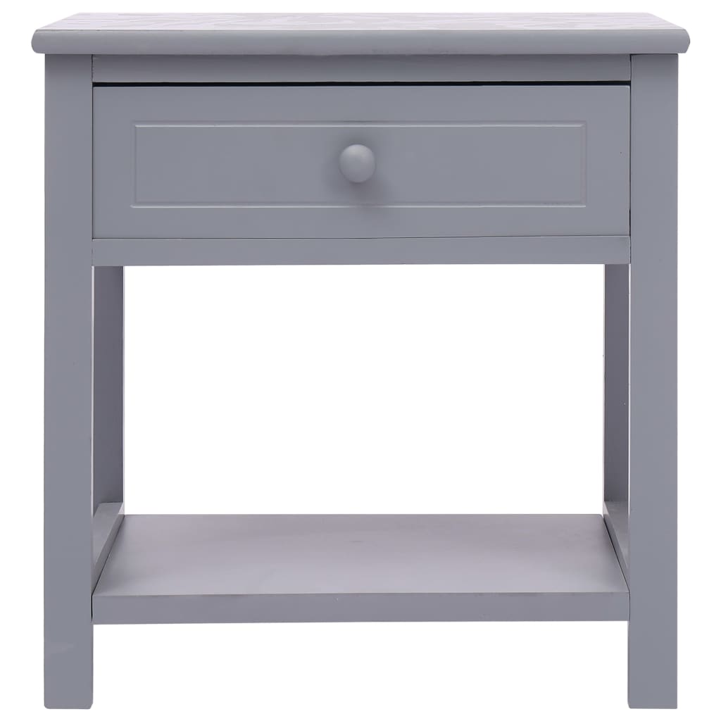 vidaXL Nachttische 2 Stk. Grau 40x29x42 cm Paulownia Holz