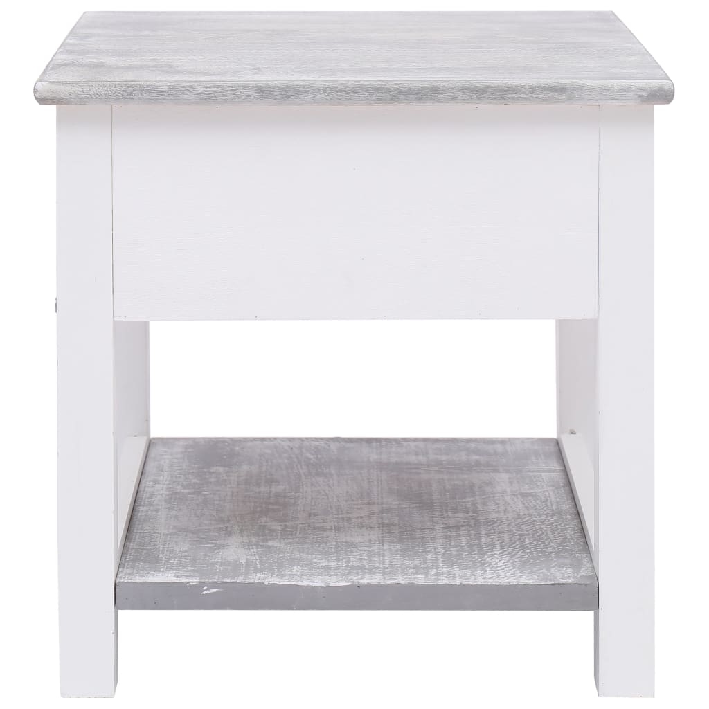 vidaXL Beistelltisch Grau 40x40x40 cm Paulownia Holz