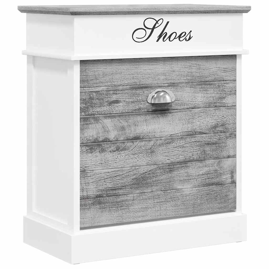 vidaXL Schuhschrank Grau 50 x 28 x 58 cm Paulownia Holz