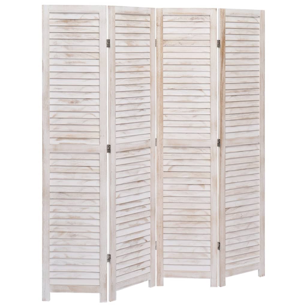 vidaXL 4-tlg. Raumteiler Weiß 140×165 cm Holz