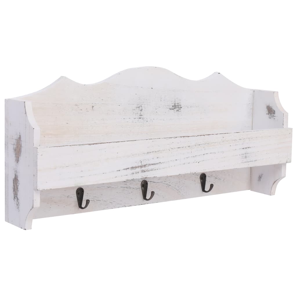 vidaXL Wandgarderobe Weiß 50×10×23 cm Holz