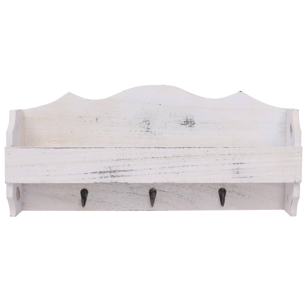 vidaXL Wandgarderobe Weiß 50×10×23 cm Holz