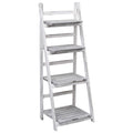 vidaXL 4-stufiger Blumenständer Grau 43×33×113 cm Holz