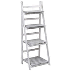 vidaXL 4-stufiger Blumenständer Grau 43×33×113 cm Holz