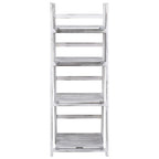 vidaXL 4-stufiger Blumenständer Grau 43×33×113 cm Holz