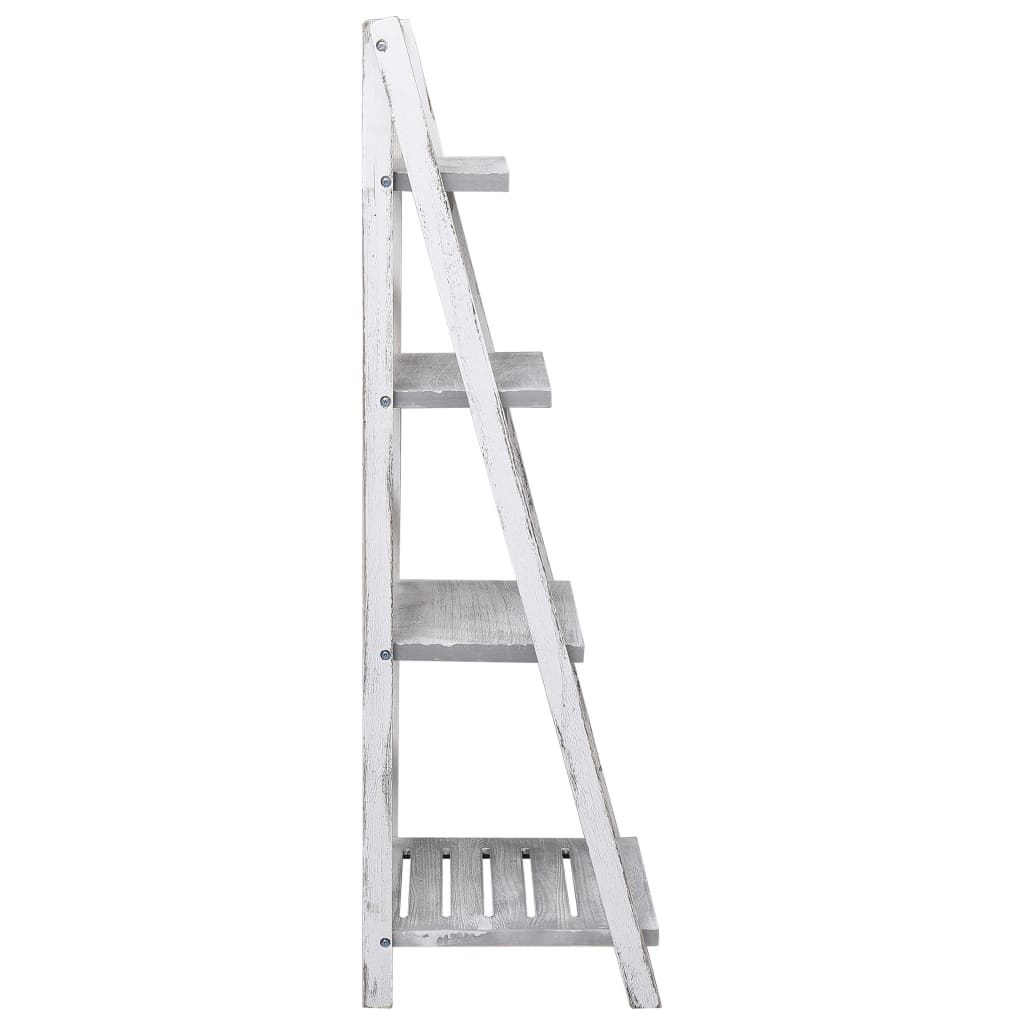 vidaXL 4-stufiger Blumenständer Grau 43×33×113 cm Holz