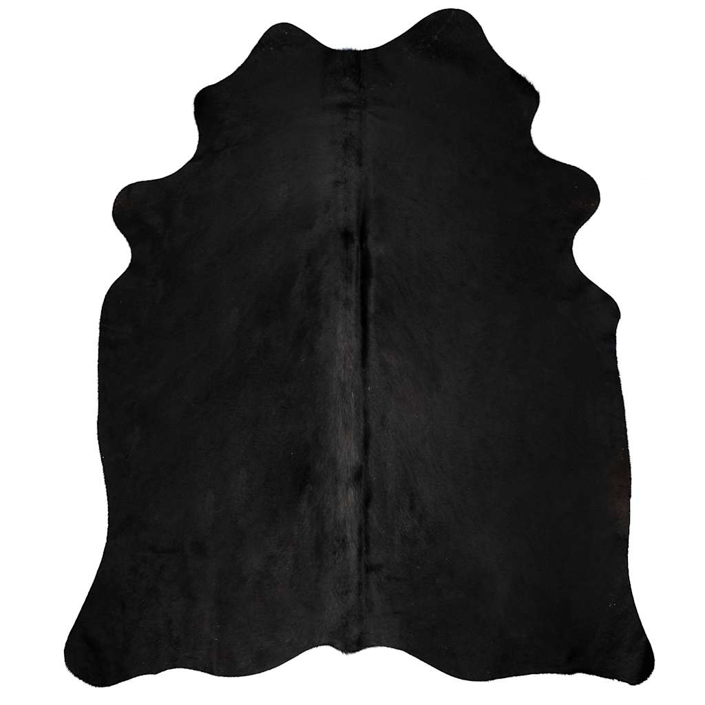 vidaXL Teppich Echtes Rindsleder Schwarz 150x170 cm