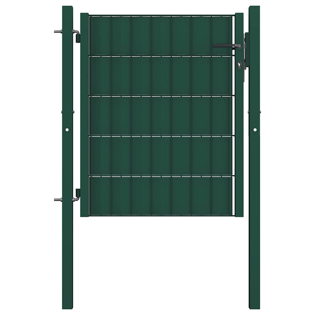 vidaXL Zauntor aus PVC und Stahl 100 x 81 cm Grün