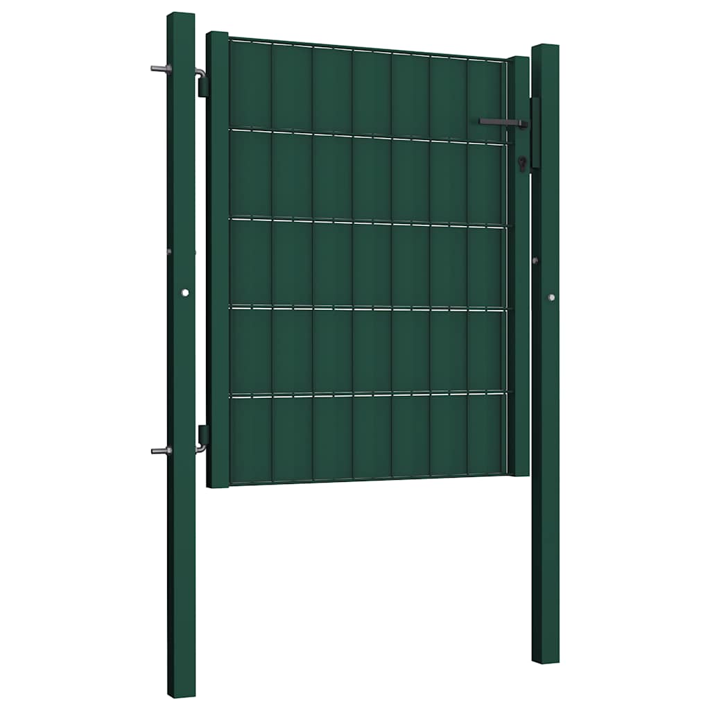 vidaXL Zauntor aus PVC und Stahl 100 x 81 cm Grün