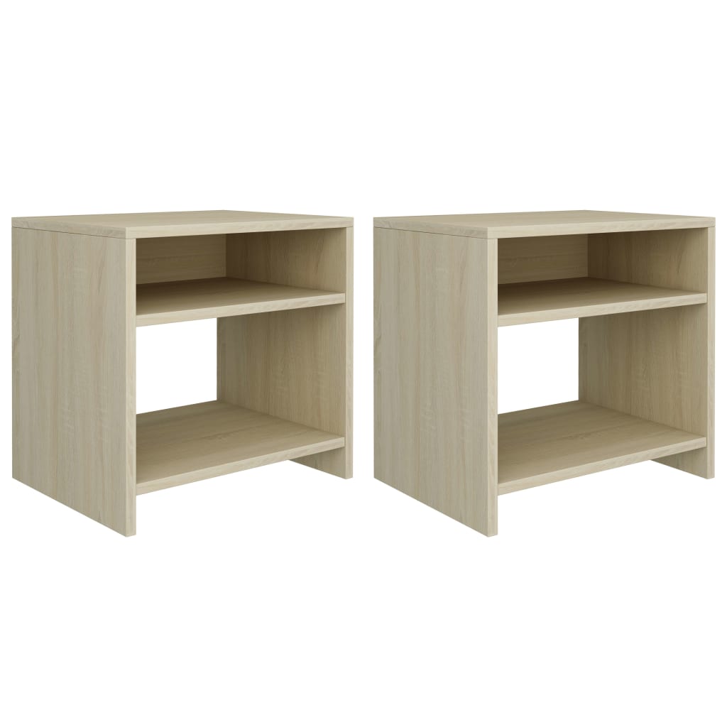 vidaXL Nachttische 2 Stk. Sonoma Eiche 40x30x40 cm Holzwerkstoff