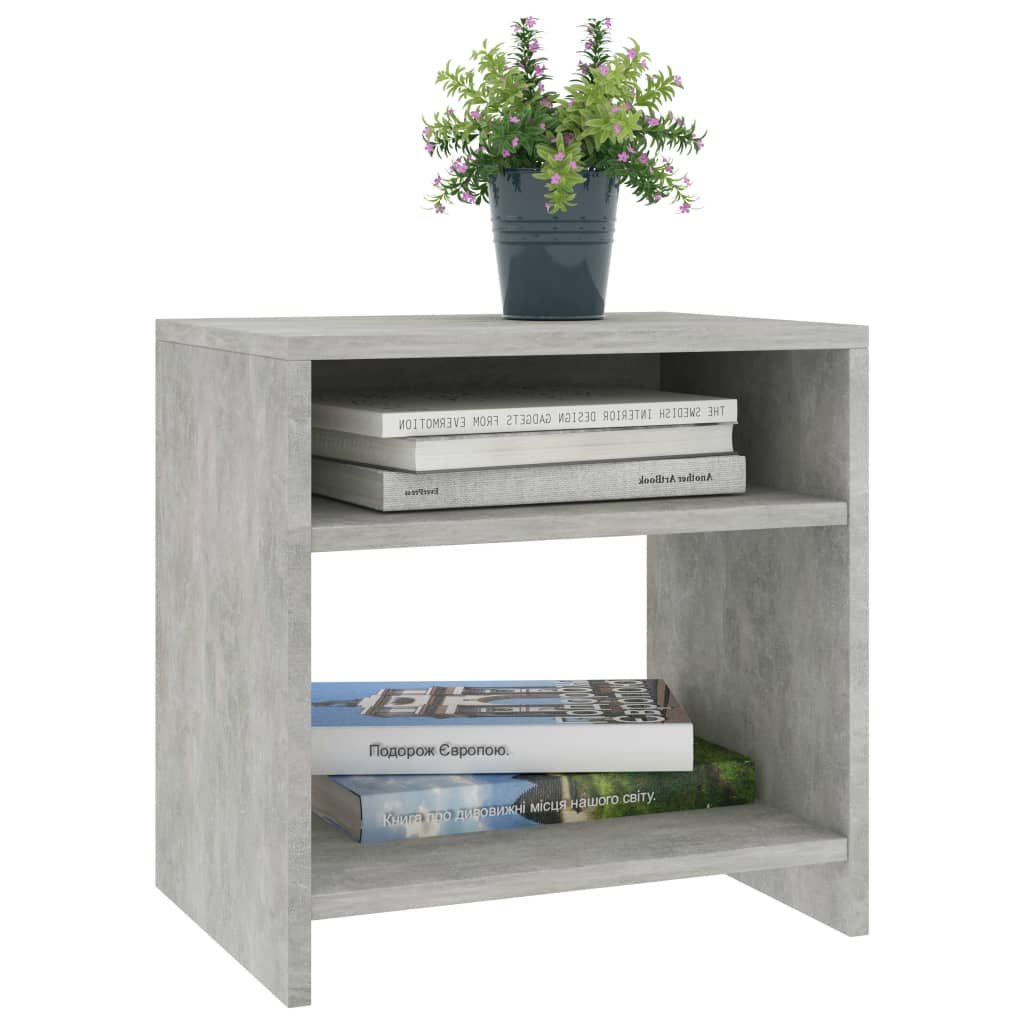 vidaXL Nachttisch Betongrau 40x30x40 cm Holzwerkstoff