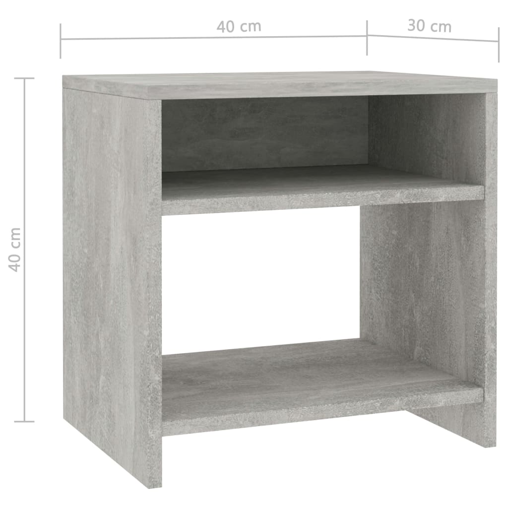 vidaXL Nachttisch Betongrau 40x30x40 cm Holzwerkstoff