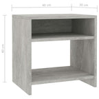 vidaXL Nachttisch Betongrau 40x30x40 cm Holzwerkstoff