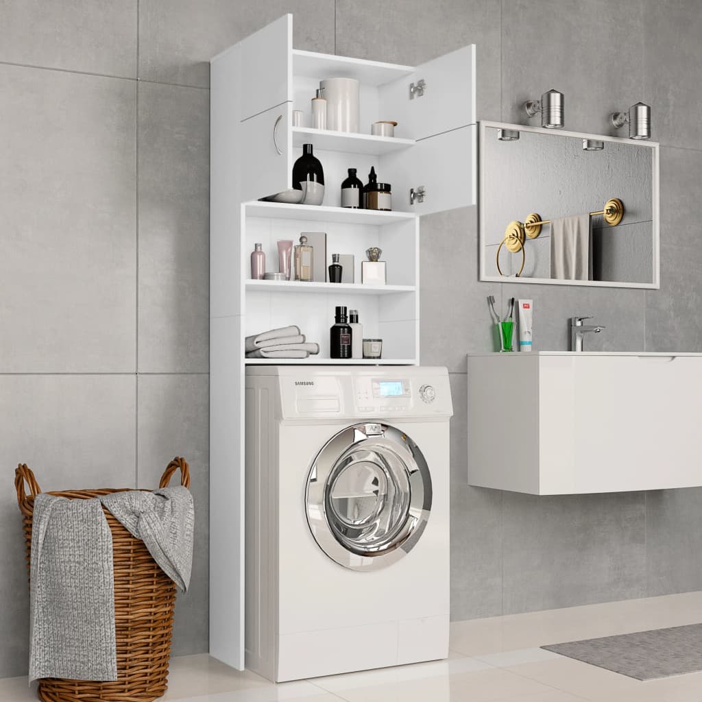 vidaXL Waschmaschinenschrank Weiß 64x25,5x190 cm Holzwerkstoff
