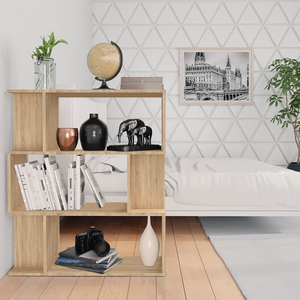 vidaXL Bücherregal/Raumteiler Sonoma-Eiche 80x24x96 cm Holzwerkstoff
