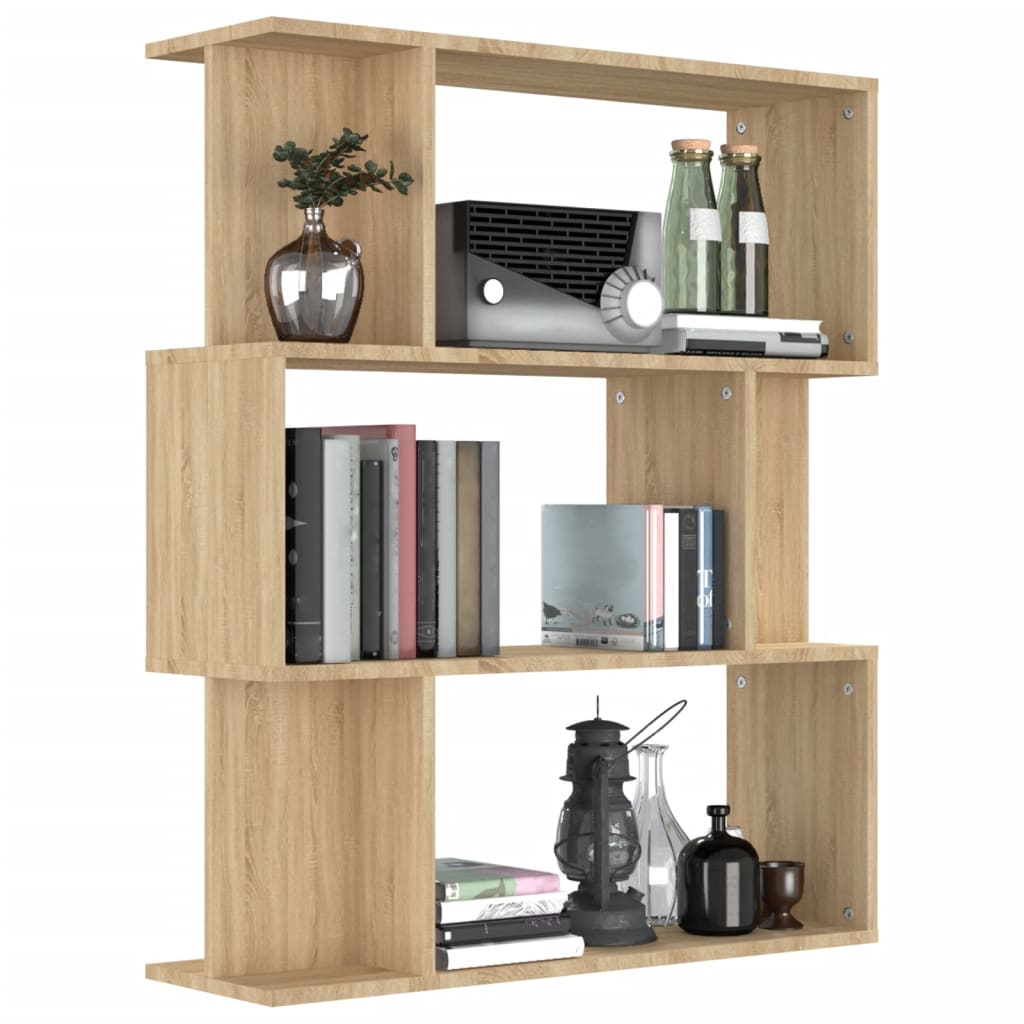 vidaXL Bücherregal/Raumteiler Sonoma-Eiche 80x24x96 cm Holzwerkstoff