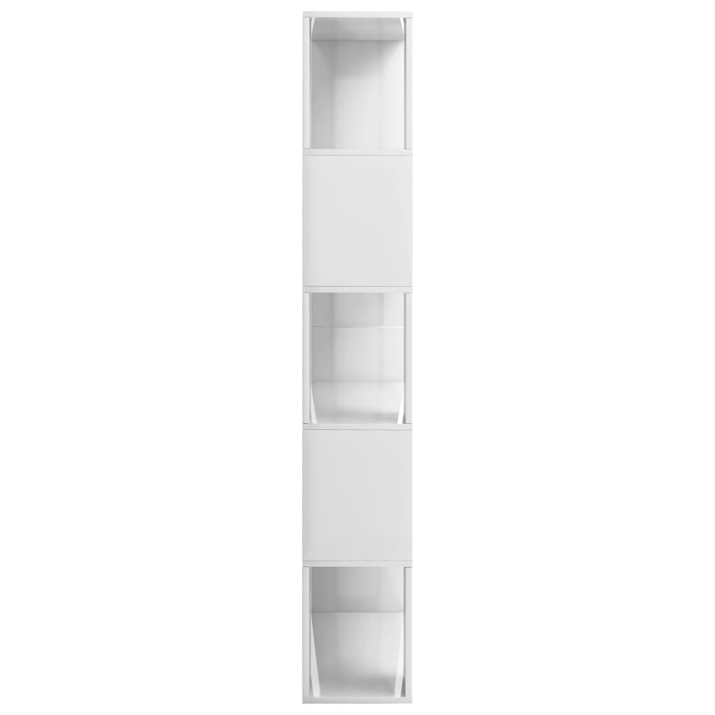 vidaXL Bücherregal/Raumteiler Hochglanz-Weiß 80x24x159 cm