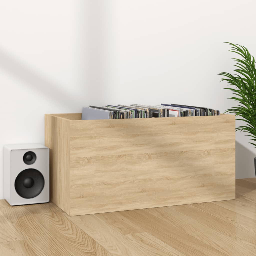 vidaXL Schallplatten-Aufbewahrungsbox Sonoma Eiche 71x34x36 cm