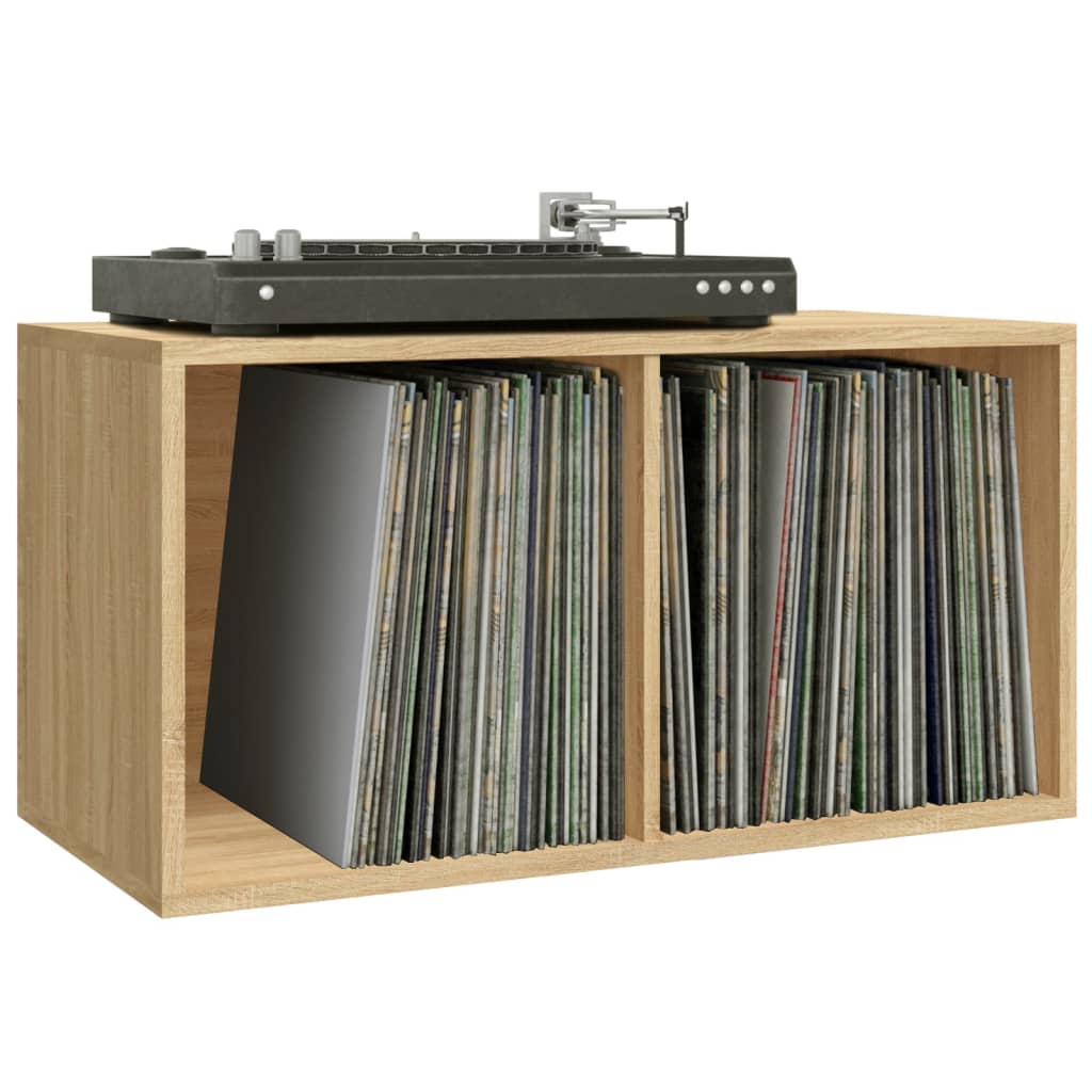 vidaXL Schallplatten-Aufbewahrungsbox Sonoma Eiche 71x34x36 cm