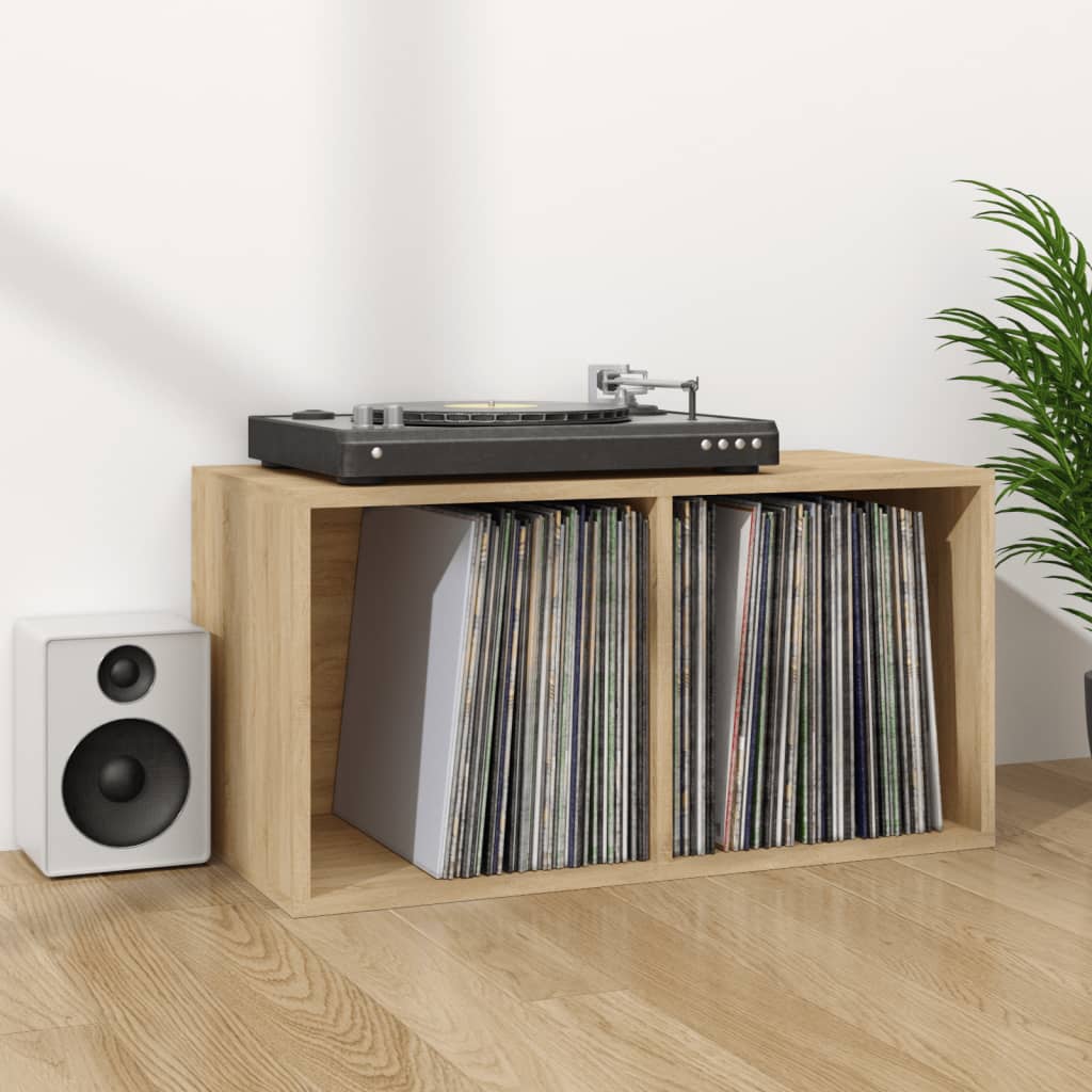 vidaXL Schallplatten-Aufbewahrungsbox Sonoma Eiche 71x34x36 cm