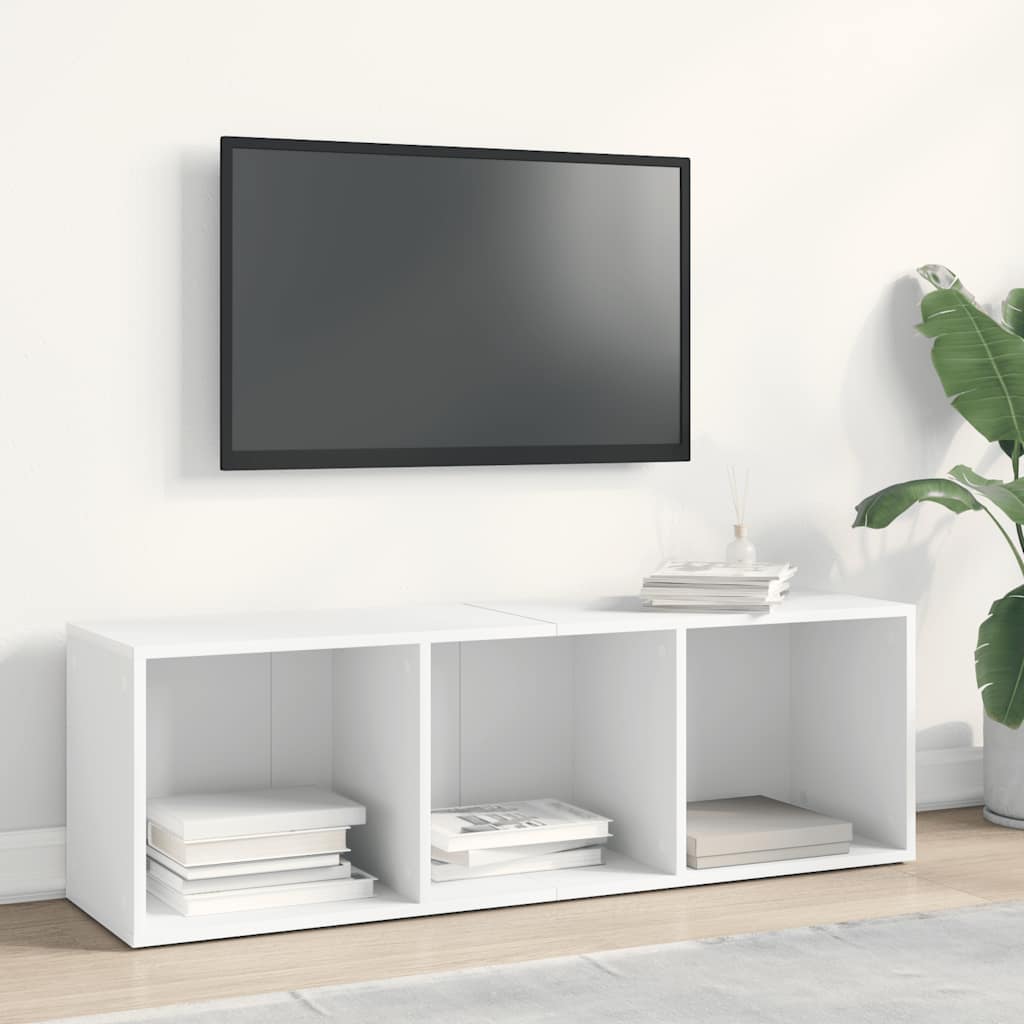 vidaXL Bücherregal/TV-Schrank Weiß 36x30x114 cm Holzwerkstoff