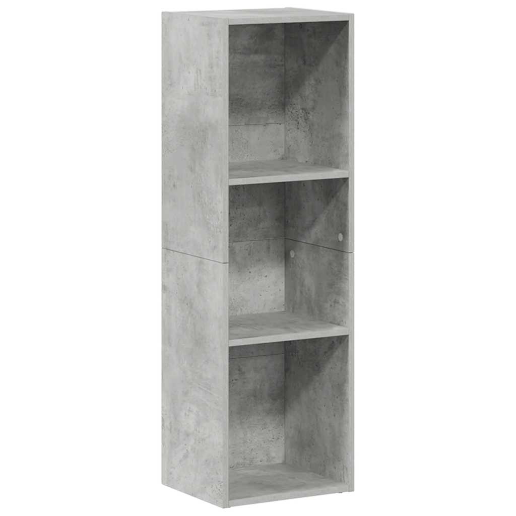 vidaXL Bücherregal/TV-Schrank Betongrau 36x30x114 cm Holzwerkstoff