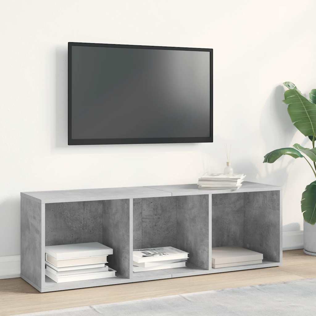 vidaXL Bücherregal/TV-Schrank Betongrau 36x30x114 cm Holzwerkstoff