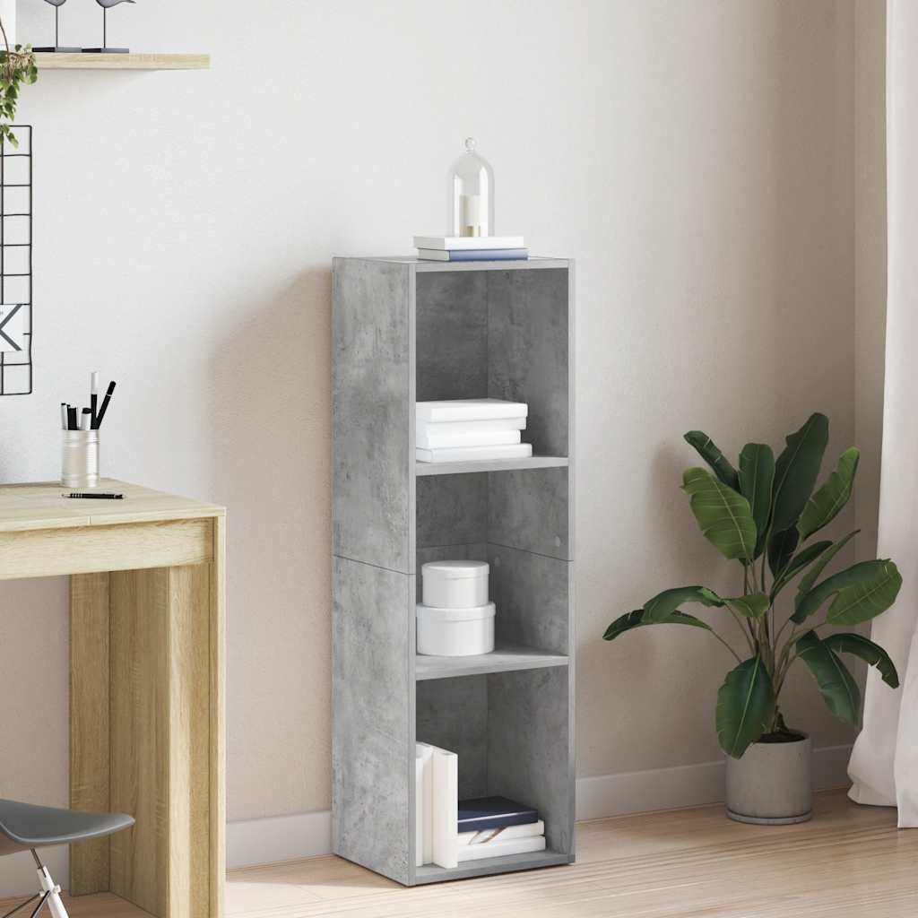 vidaXL Bücherregal/TV-Schrank Betongrau 36x30x114 cm Holzwerkstoff