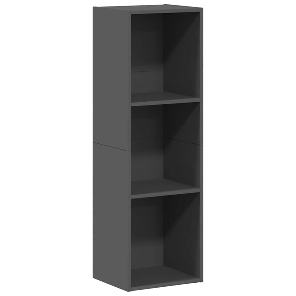 vidaXL Bücherregal/TV-Schrank Hochglanz-Grau 36x30x114cm Holzwerkstoff