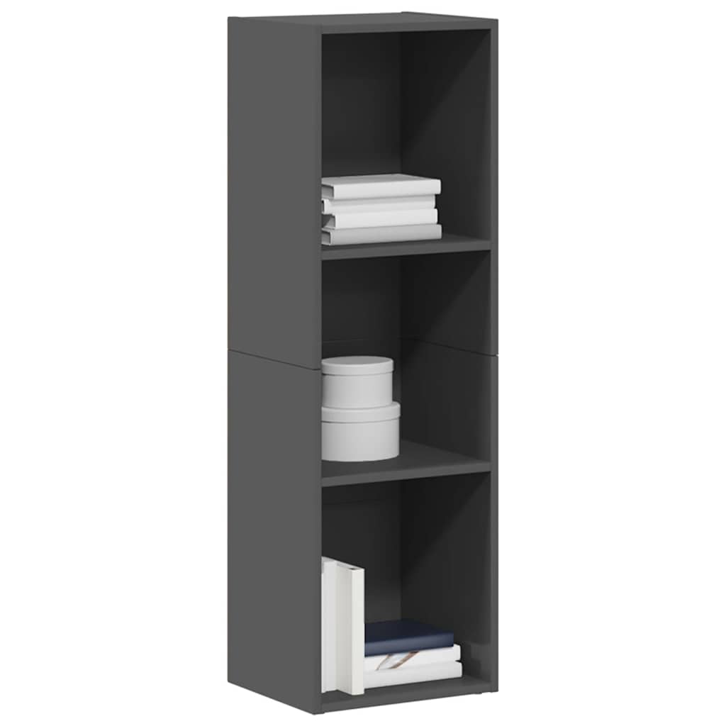 vidaXL Bücherregal/TV-Schrank Hochglanz-Grau 36x30x114cm Holzwerkstoff